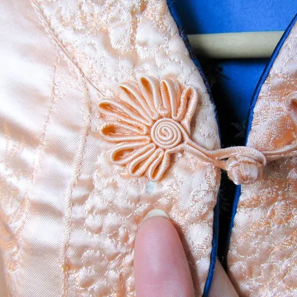 Stunning Vintage Satin Silk Jacket Reversible Satin Floral Jacquard/Small Medium